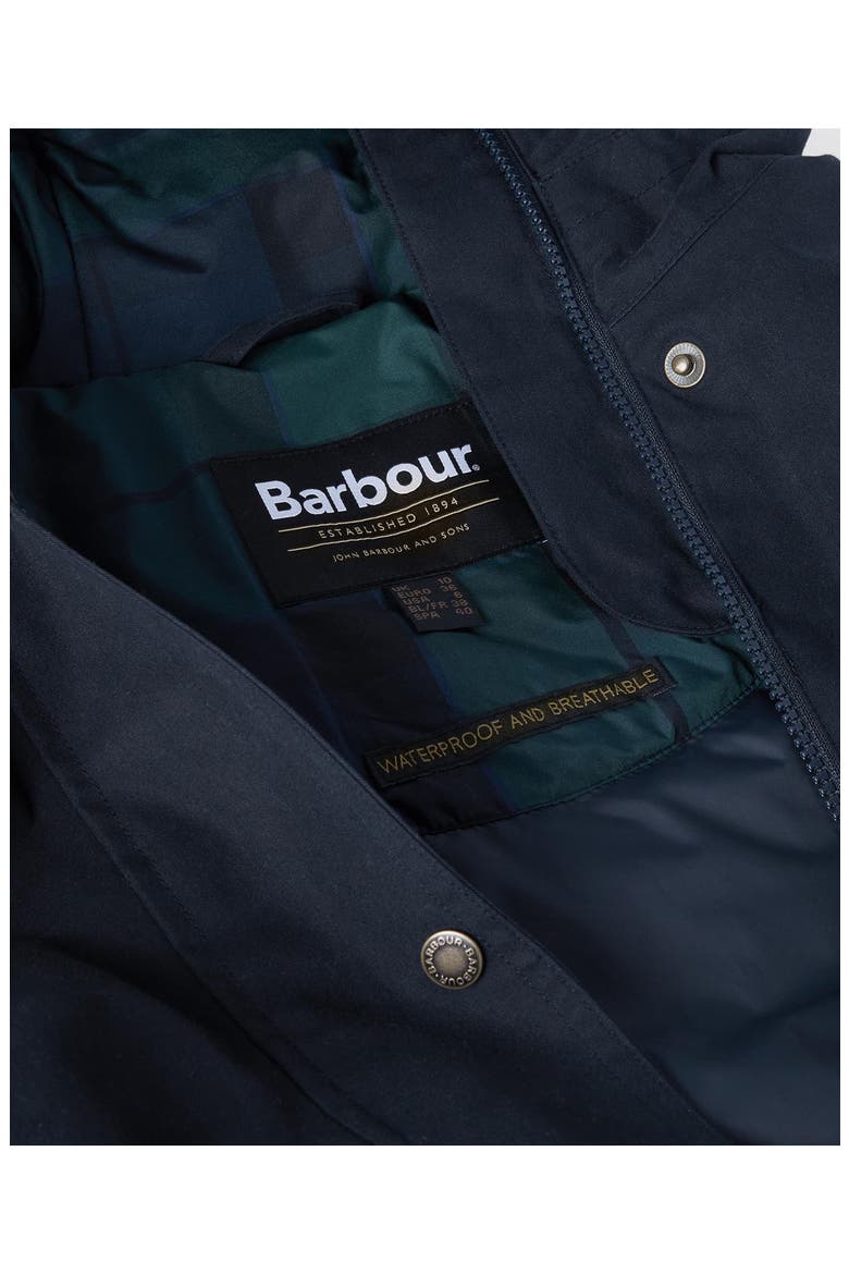 Bamburgh Hooded Waterproof Jacket, Alternate, color, DEEP NAVY/ BLACK WATCH