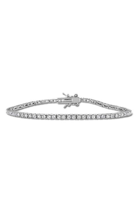 Lab Grown White Sapphire Tennis Bracelet