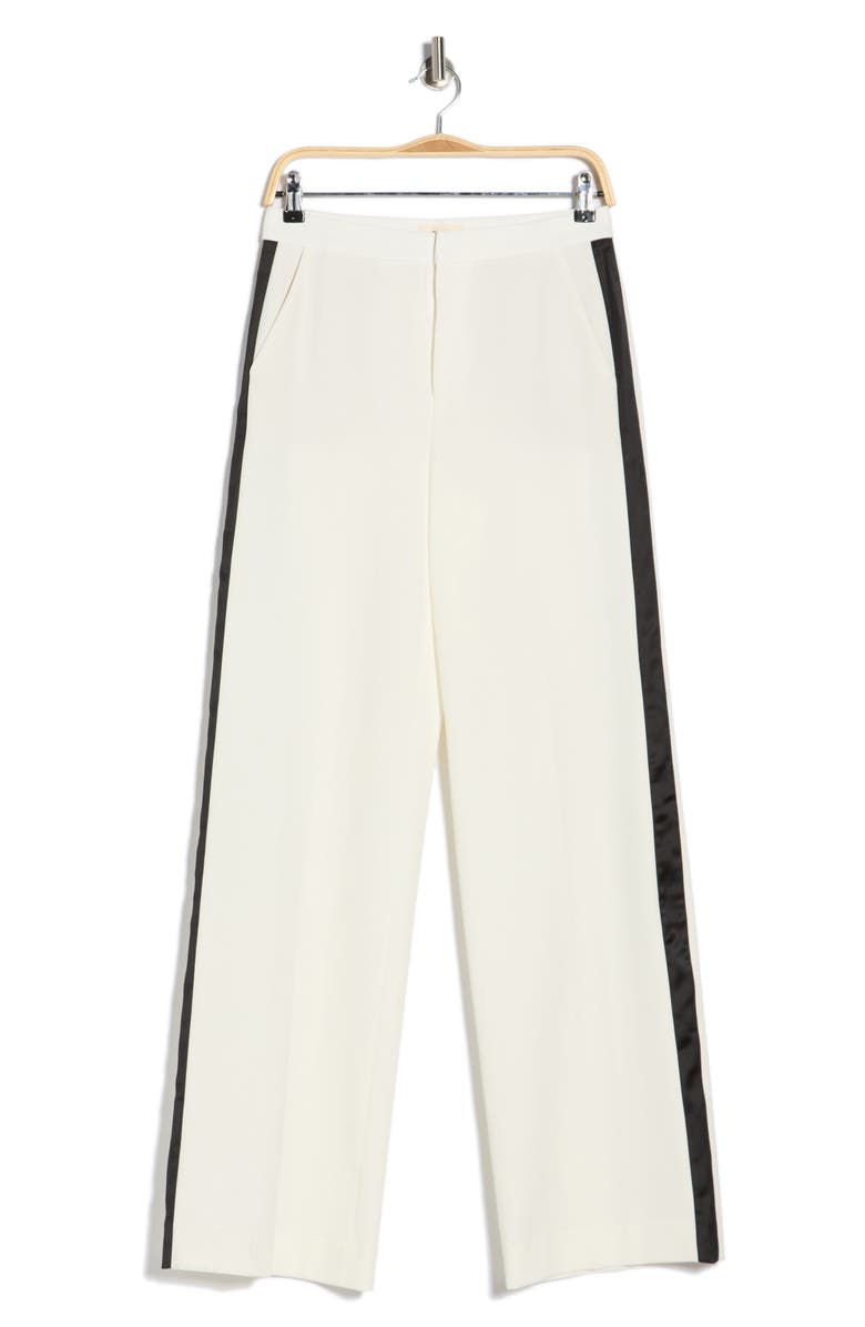 L'AGENCE Livvy Tux Trousers, Main, color, White/ Black