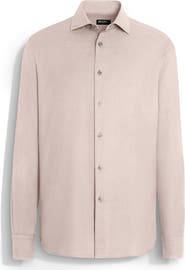 ZEGNA Cashco Cashmere & Cotton Button-Up Shirt