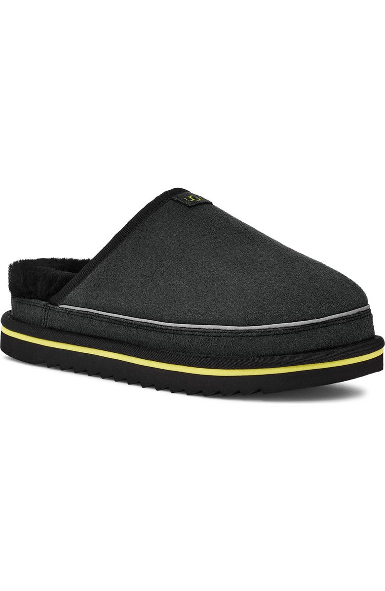 UGG<sup>®</sup> Scuff Cali Wave Genuine Shearling Lined Slipper, Main, color, Black / Pearfect