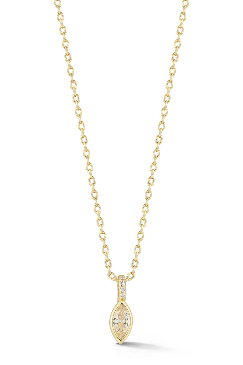 Marquise Cubic Zirconia Pendant Necklace, Main, color, GOLD