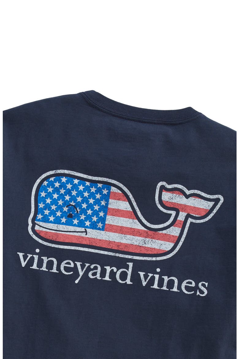 Whale Flag Cotton Graphic T-Shirt, Alternate, color, VINEYARD NAVY