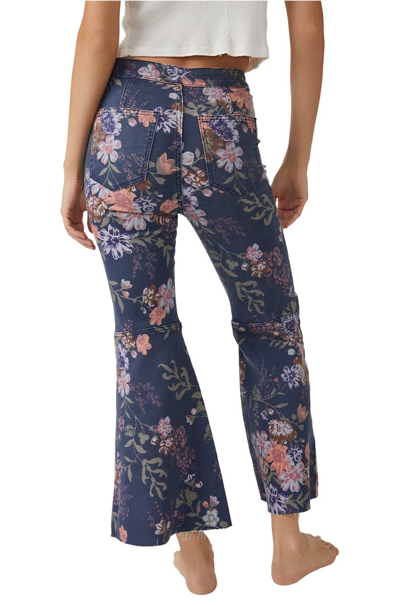 Free People Youthquake Printed Crop Flare Jeans, Alternate, color, 
