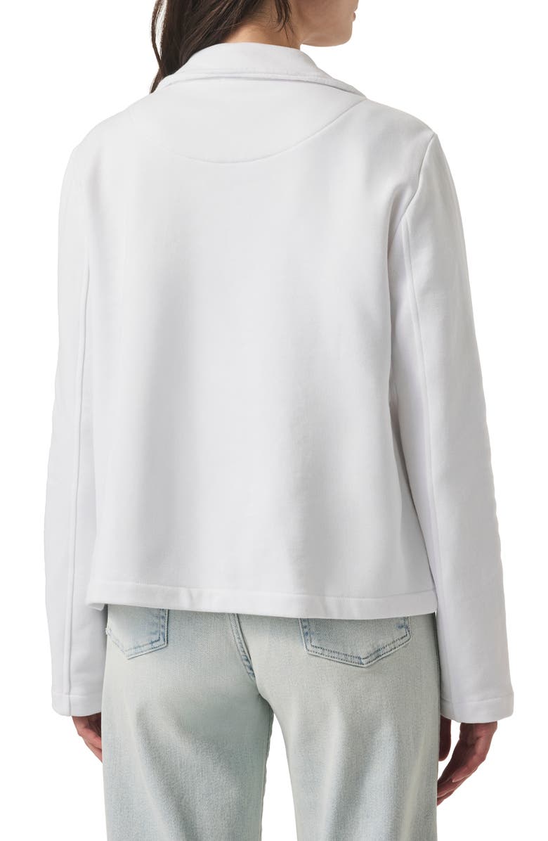 Splendid Double Breasted Cotton French Terry Blazer, Alternate, color, White