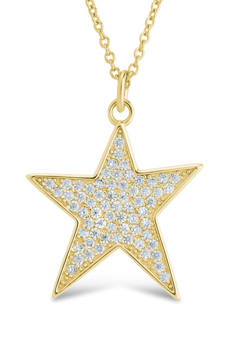 Pavé Cubic Zirconia Star Pendant Necklace, Alternate, color, GOLD