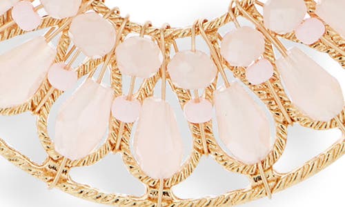 Cara Beaded Frontal Hoop Earrings In Gold