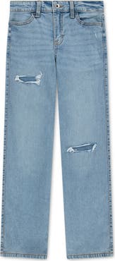 abercrombie kids Kids' Ripped Wide Leg Jeans