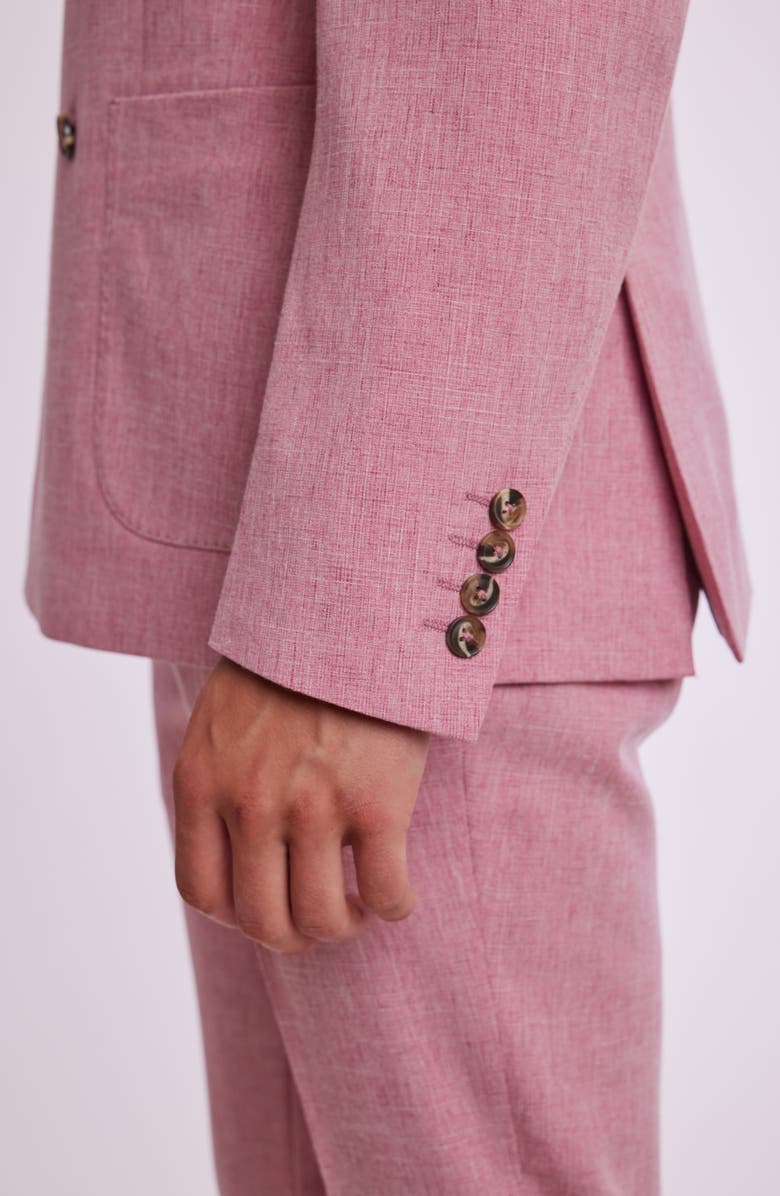 PAISLEY & GRAY Soho Slim Fit Double Breasted Suit Jacket, Alternate, color, Pink Melange