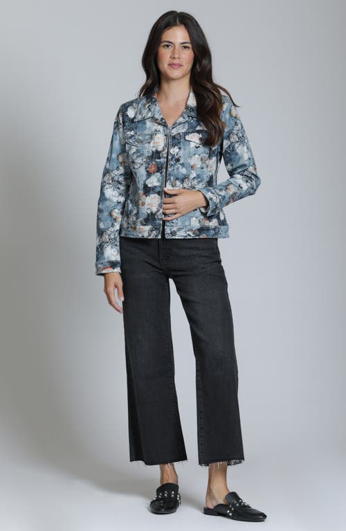 Apny Printed Denim Jacket In Red
