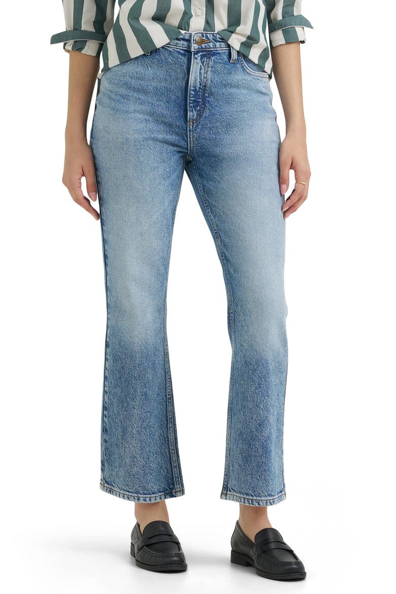 High Waist Kick Bootcut Jeans, Main, color, PARTLY IN BLUE