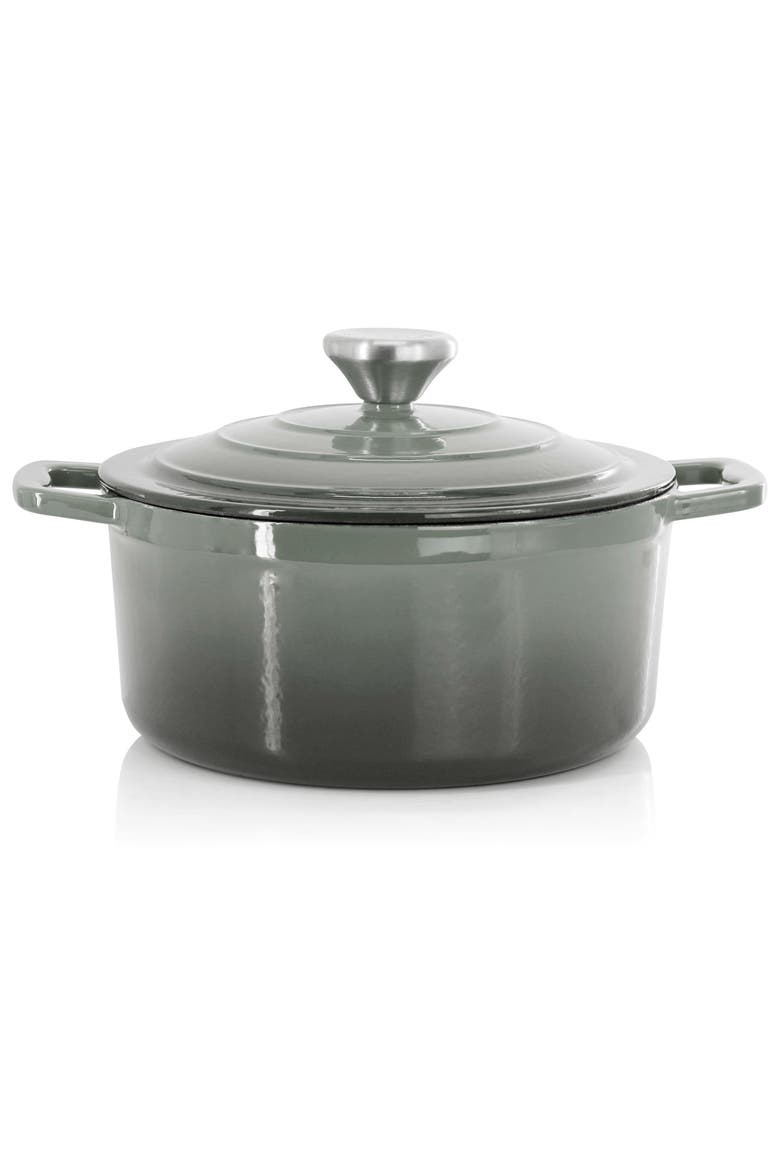 2.7 Quart Round Enameled Cast Iron Casserole, Alternate, color, Gray