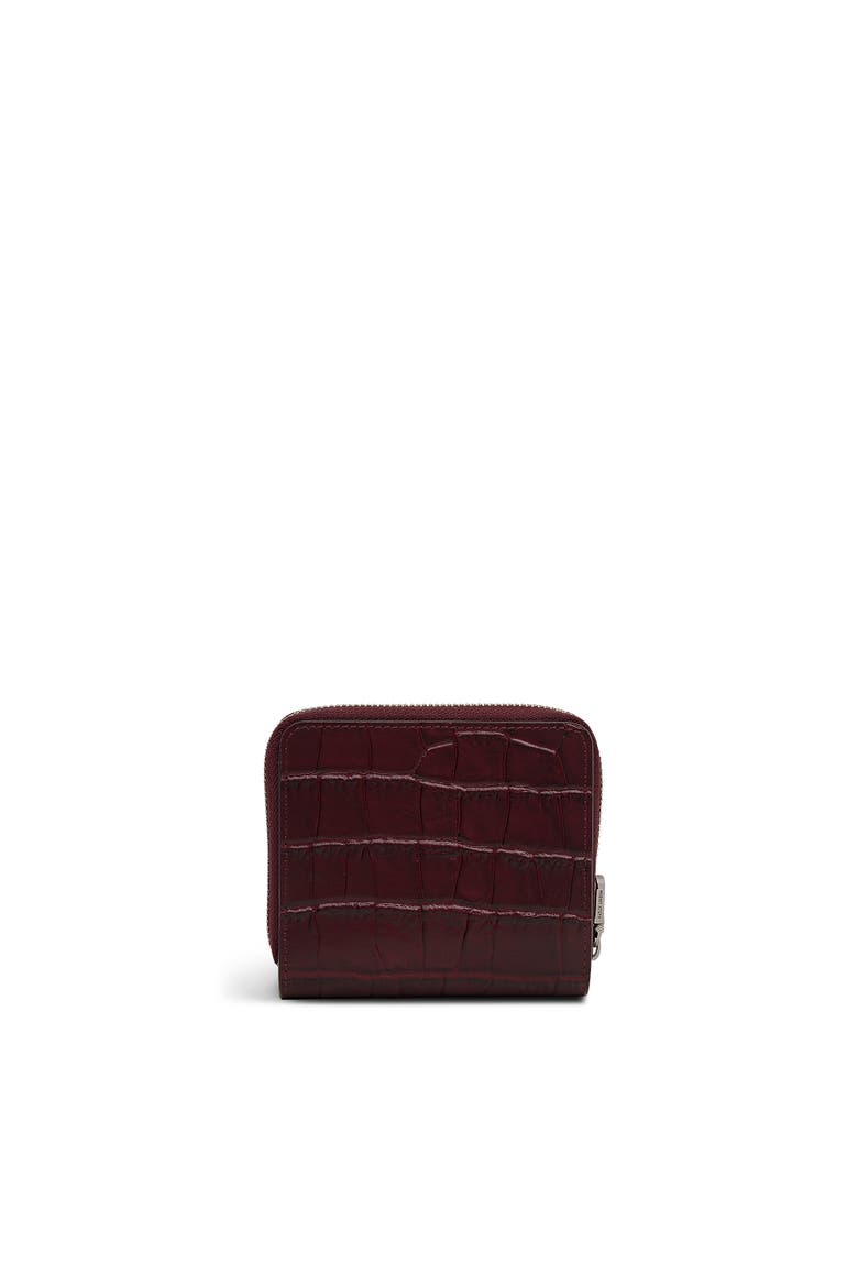 Dukes Place - Faux Croc Medium Zip Around Wallet, Alternate, color, Dark Cherry