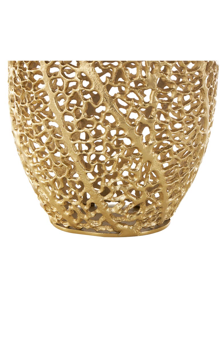 VIVIAN LUNE HOME Golden Metal Vase, Alternate, color, 