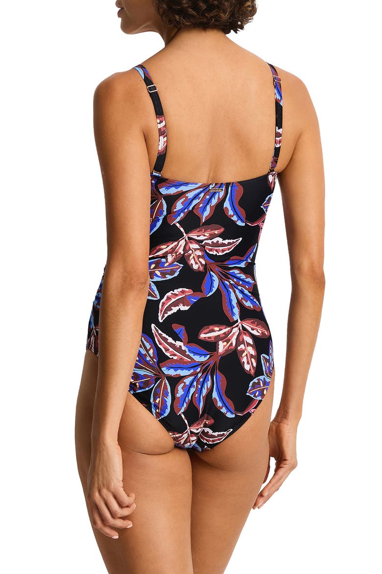 Twist One Piece Swimsuit, Alternate, color, BLACK