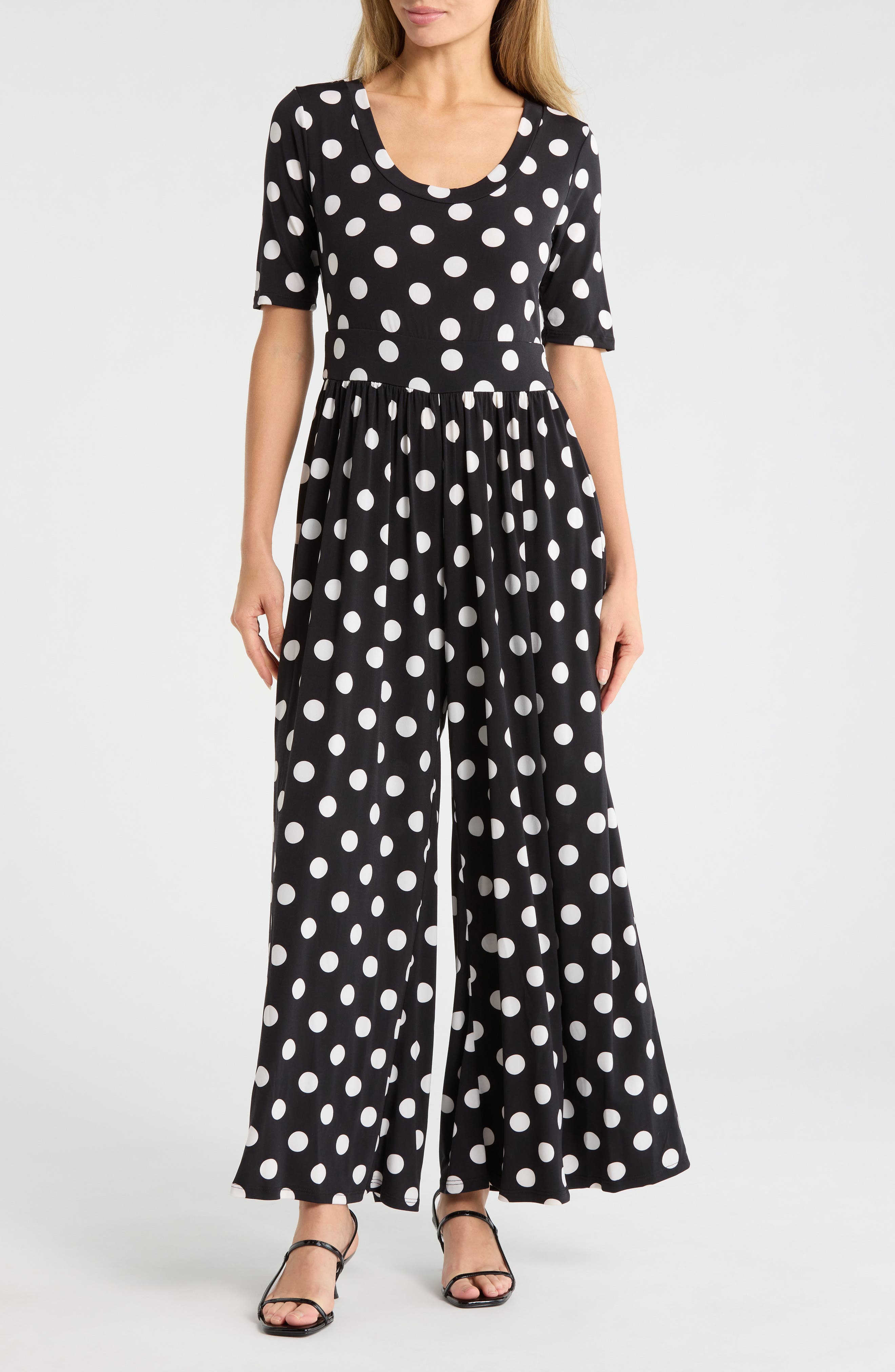 WEST K Polka Dot Print Wide Leg Jumpsuit