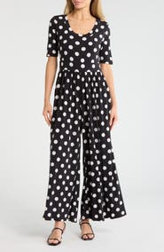 WEST K Polka Dot Print Wide Leg Jumpsuit
