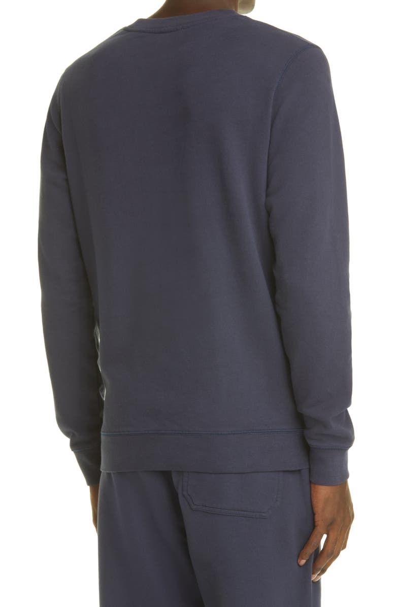 Sunspel French Terry Crewneck Sweatshirt, Alternate, color, Navy