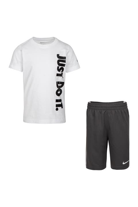 'Just Do It' T-Shirt & Shorts Set (Little Boys)