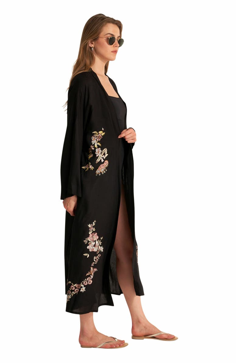 Gottex Beach Life Peacock Swim Cover Up Kimono, Alternate, color,