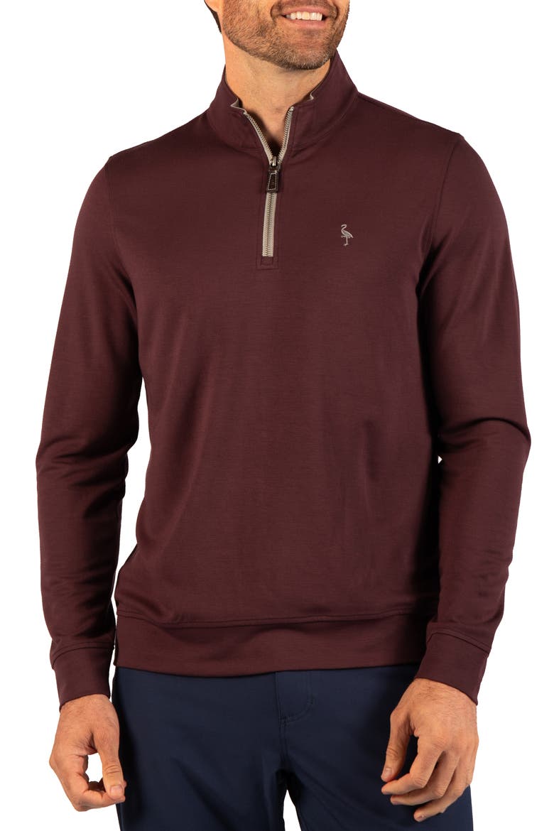 Stonewashed Quarter Zip Pullover, Alternate, color, WINE
