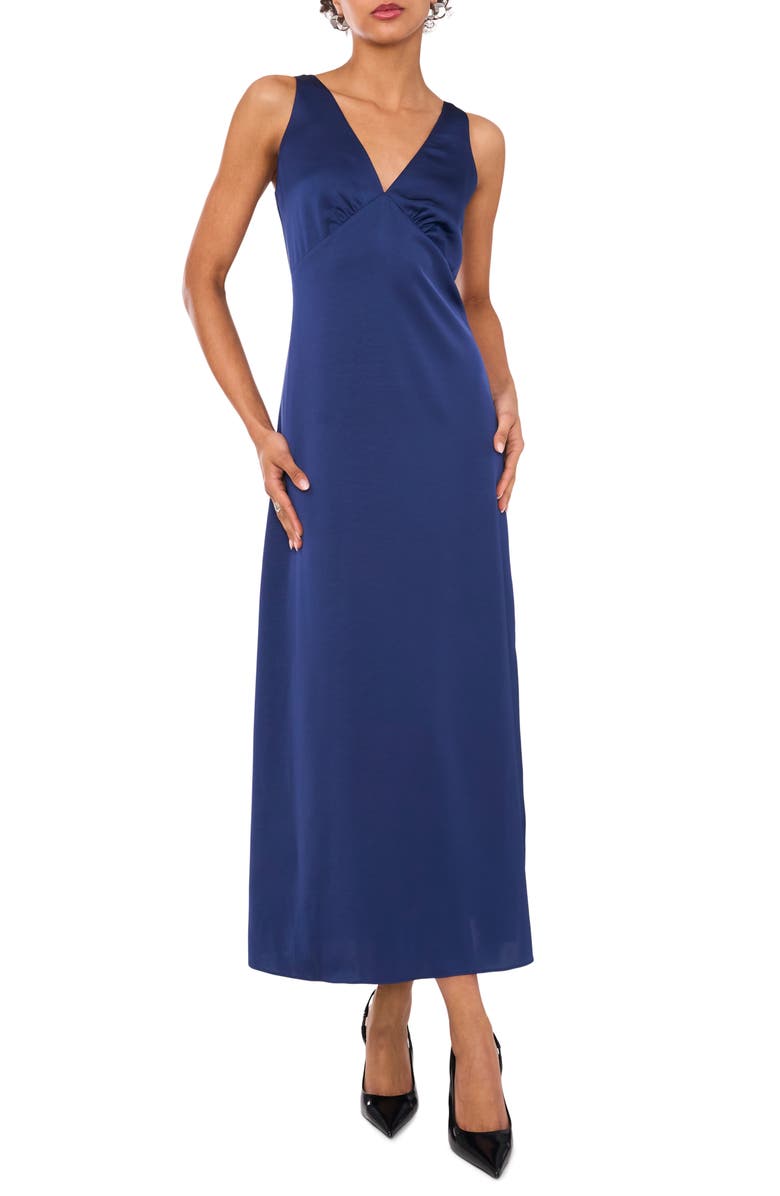 1.STATE V-Neck Satin Midi Dress, Main, color, 