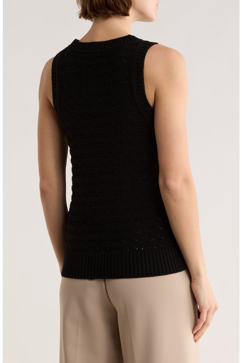 Pointelle Sweater Tank, Alternate, color, BLACK