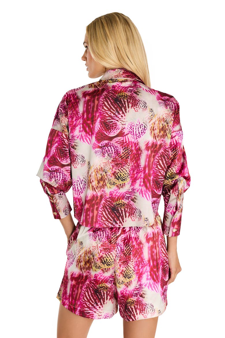 Cecilia Silk Tie-Front Blouse, Alternate, color, Bright Orchid