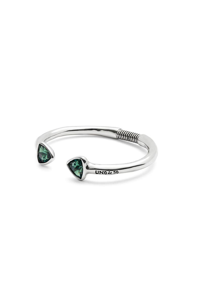 Green Duo Crystal Cuff, Alternate, color, Silver