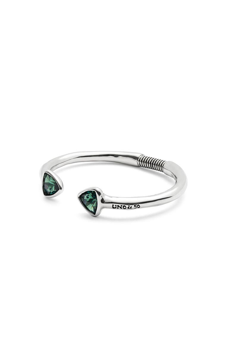 UNODE50 Green Duo Crystal Cuff, Alternate, color, Silver