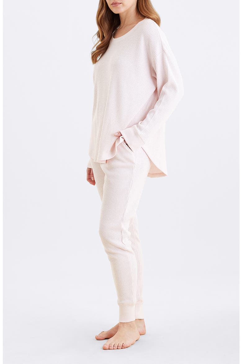 Waffle Knit Pajamas, Alternate, color, WINTER ROSE