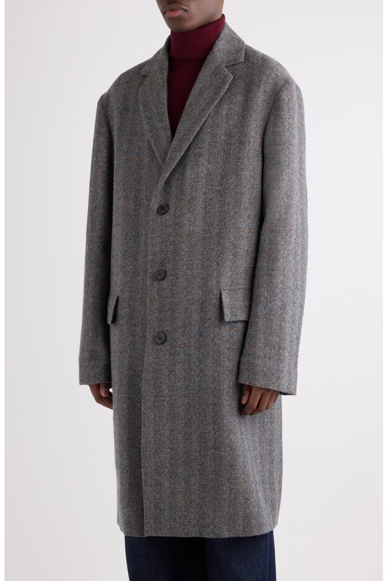 Rustic Wool Coat, Alternate, color, TURQUOISE