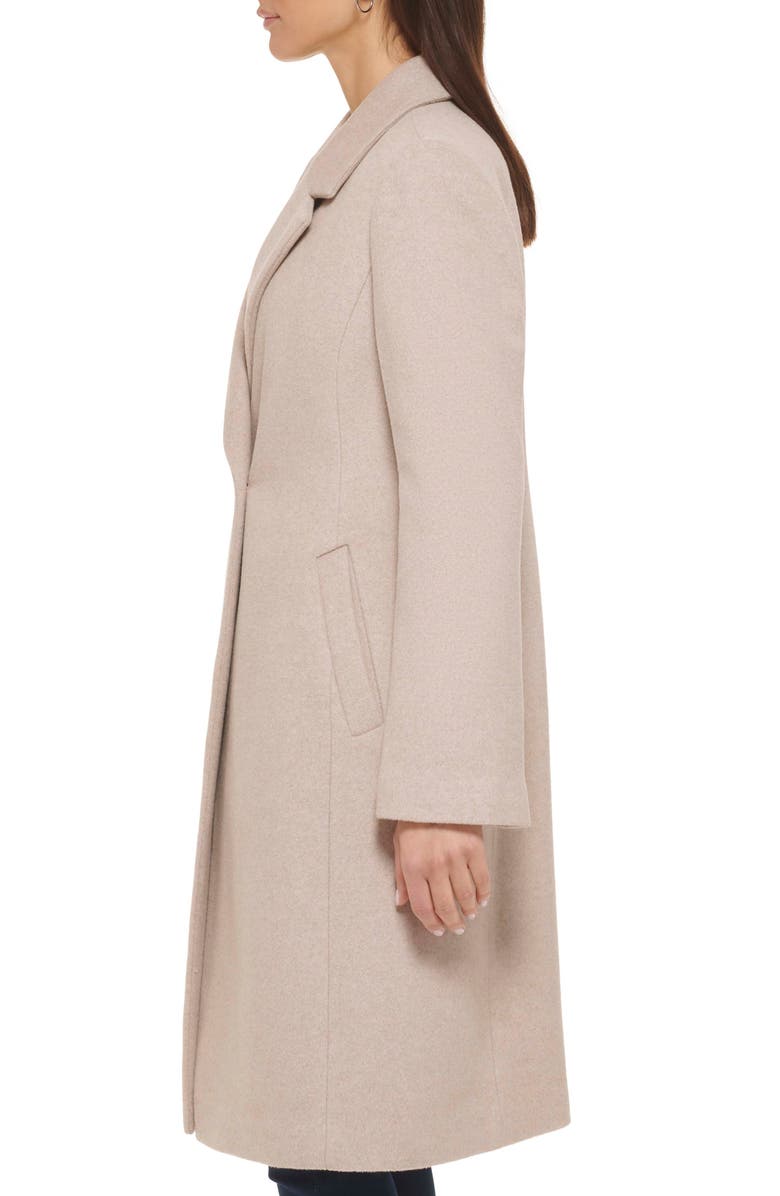 Cole Haan Signature Asymmetric Slick Wool Blend Coat, Alternate, color, Beige