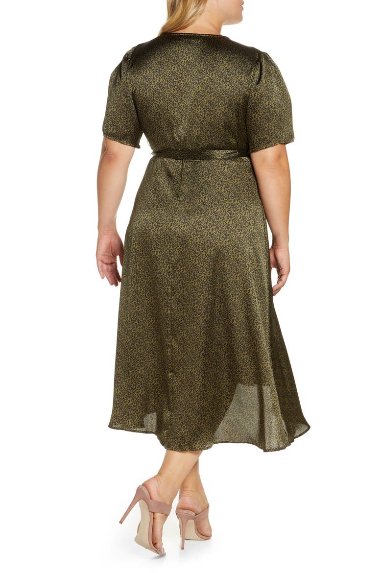 Lumi Puff Sleeve Wrap Dress, Alternate, color, DITSY LEOPARD OLIVE