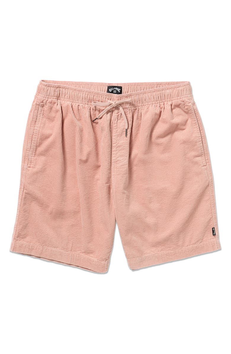 Billabong Larry Layback Cotton Corduroy Shorts, Alternate, color, Dusty Pink