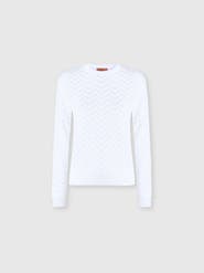 Missoni Crew-neck Stretch Pullover In Cotton And Viscose Chevron