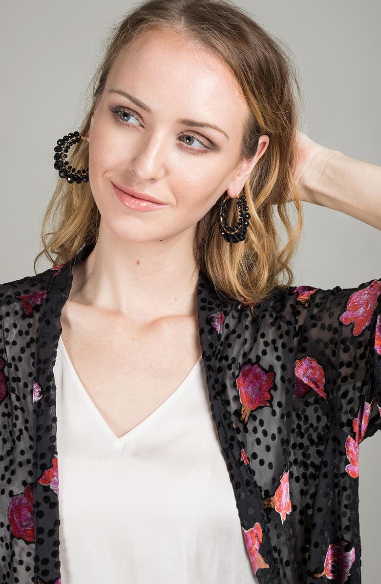 SAACHI Shaam Beaded Hoop Earrings, Alternate, color, 