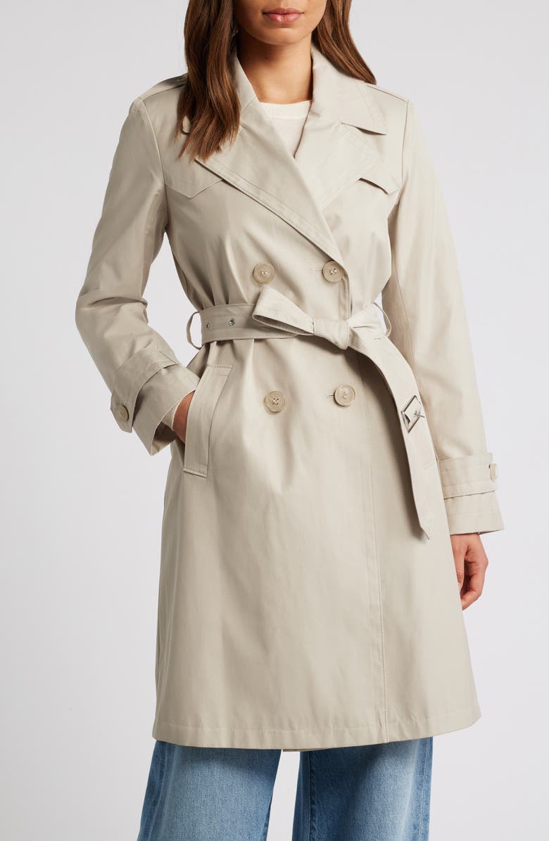 Via Spiga Water Resistant Cotton Blend Trench Coat, Main, color, Tone Cream