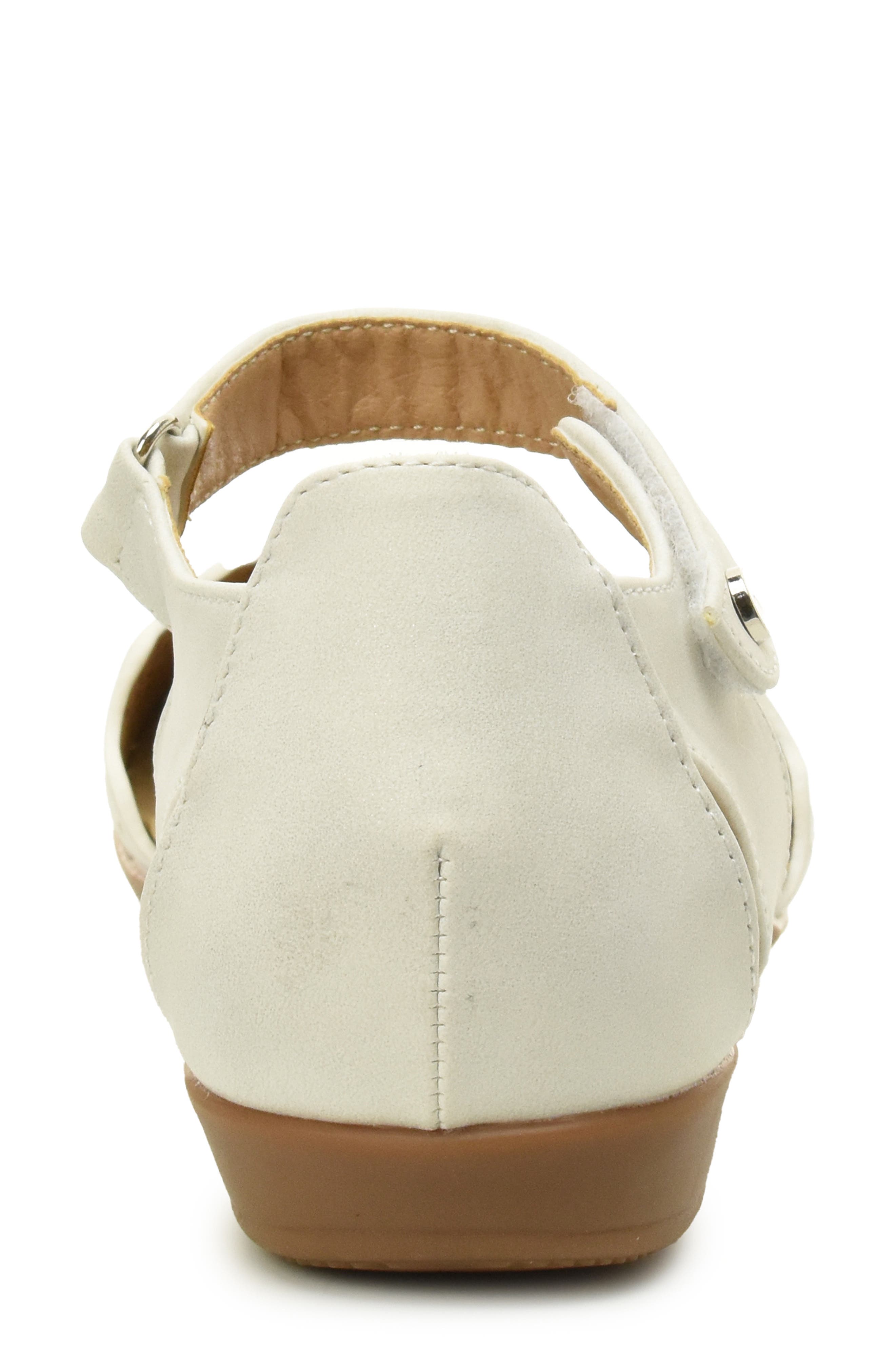 Taryn Rose Laser Cut Ankle Strap Sandal, Alternate, color, Silver Metallic