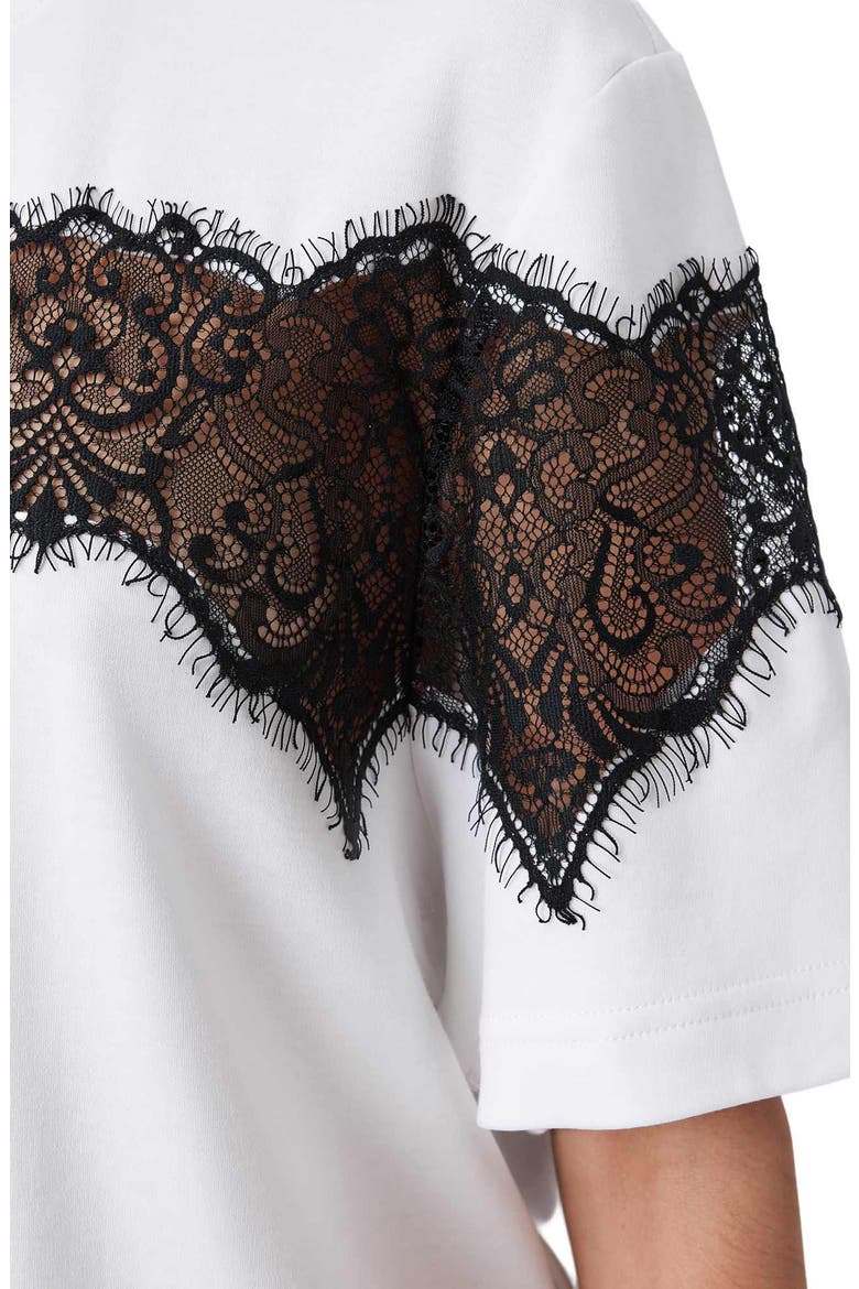 Lisa Lace Panel T-Shirt, Alternate, color, OPTIC WHITE