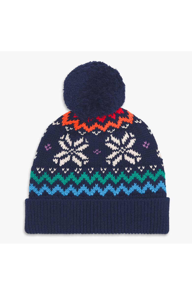 Primary Baby Rainbow Snowflake Fair Isle Beanie, Main, color, Navy Snowflake Fair Isle