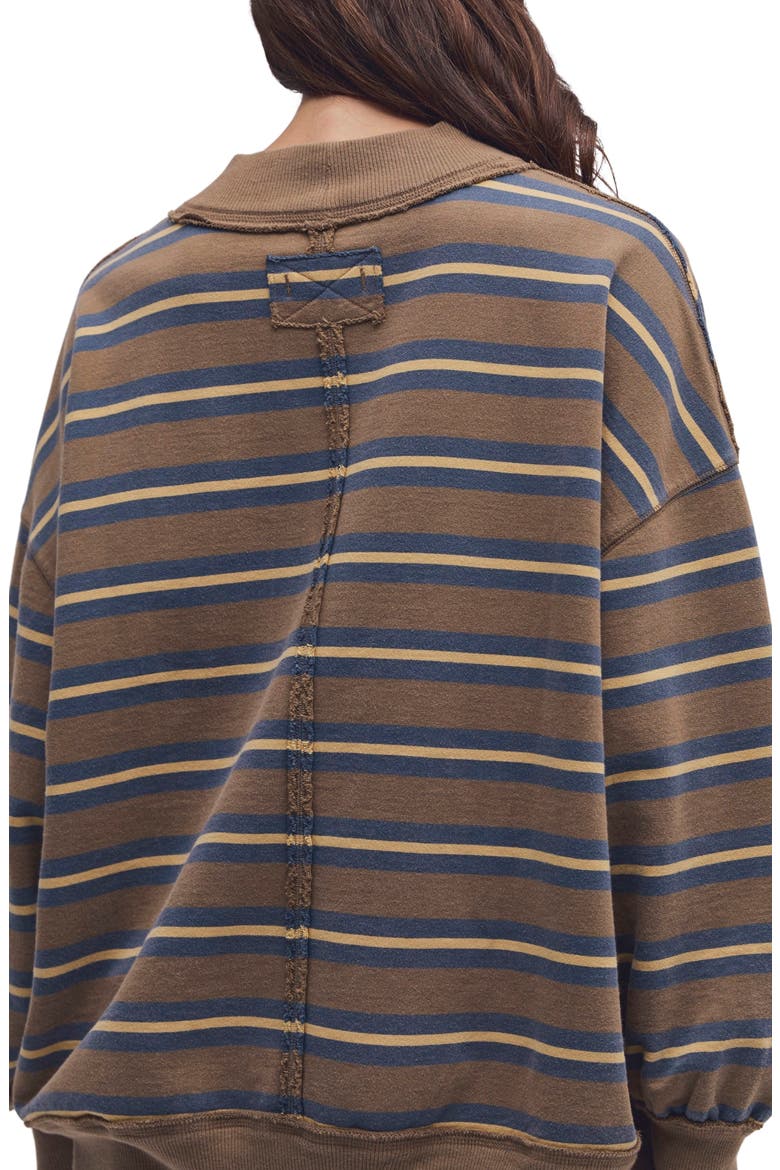 Palm Spring Striped Mock Neck Pullover, Alternate, color, ARMY COMBO