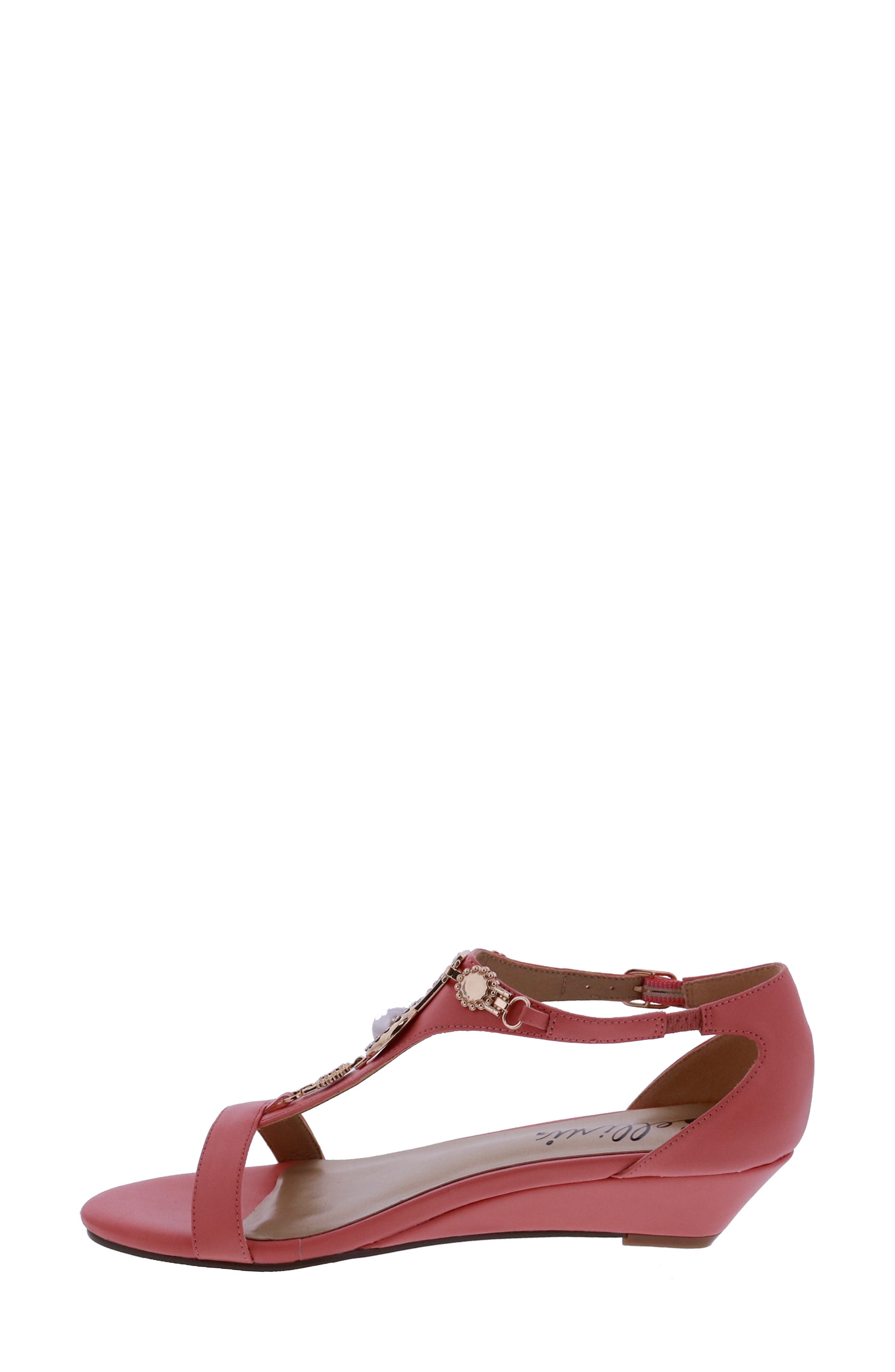 Lynn Wedge Sandal, Alternate, color, PEACH