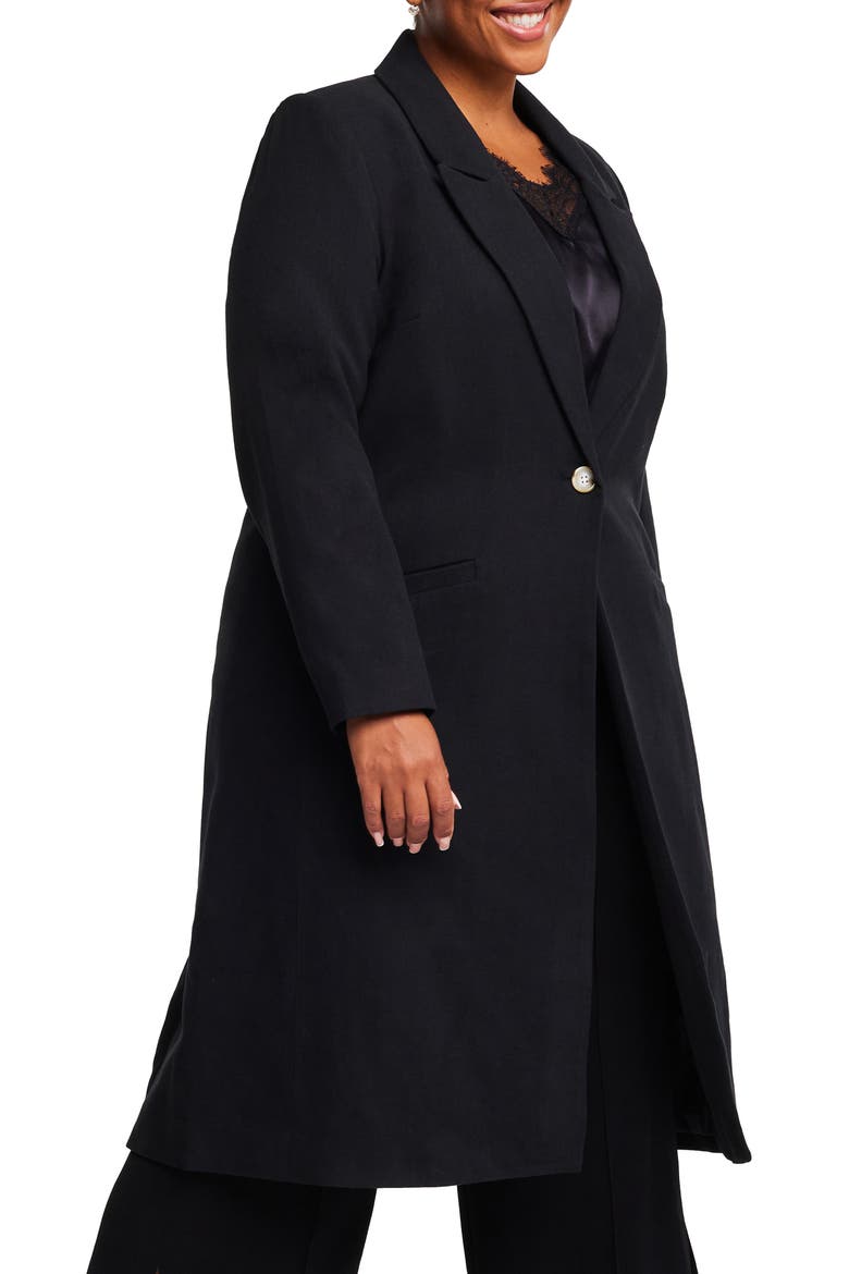Longline Coat, Alternate, color, BLACK