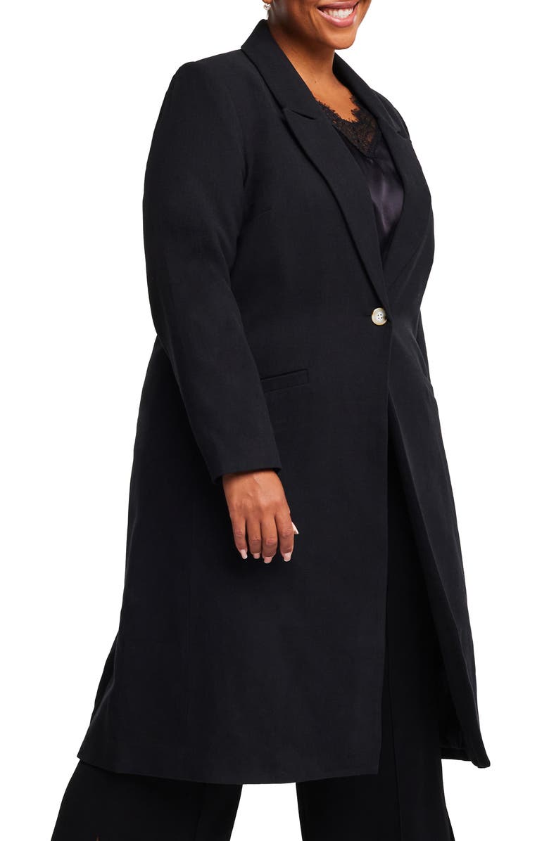 Estelle Longline Coat, Alternate, color, Black