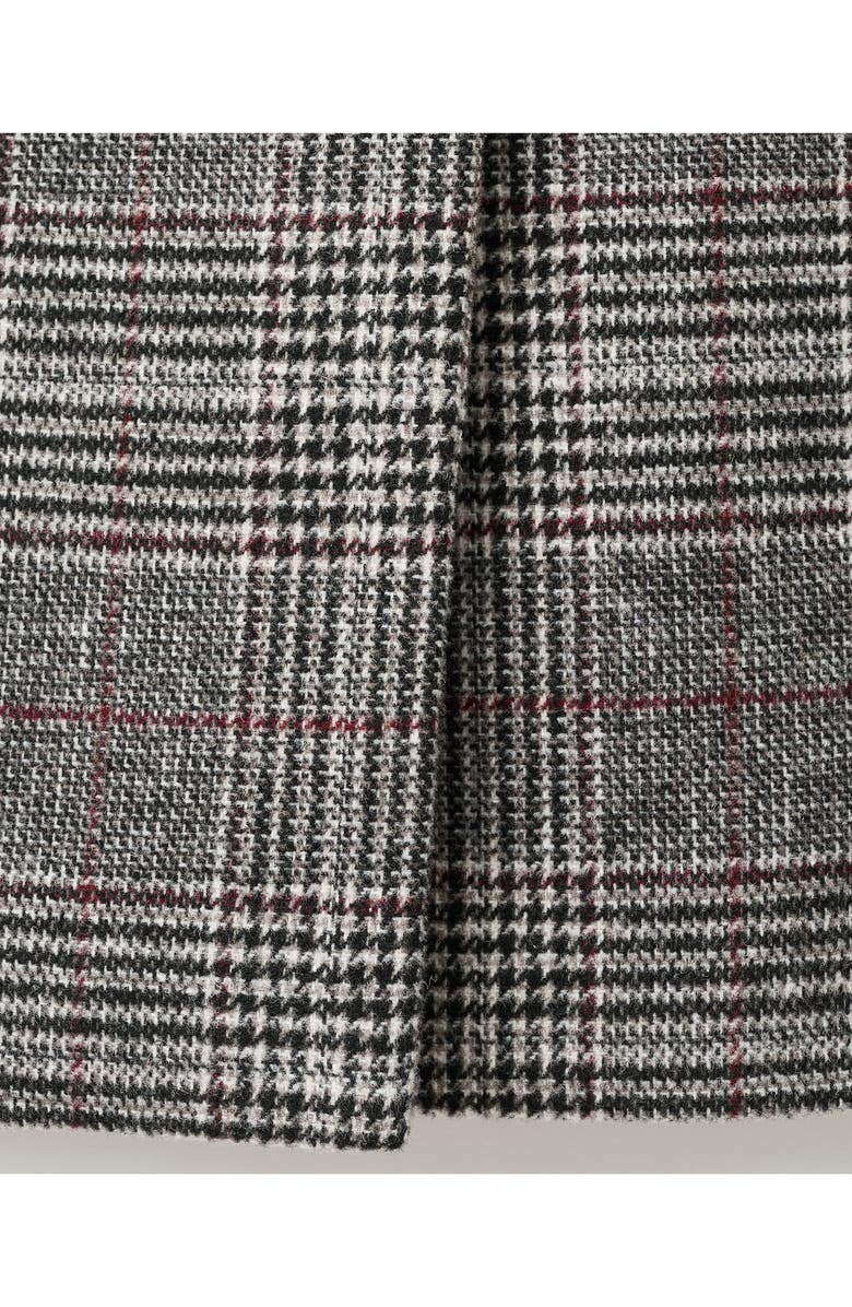 MANGO TEEN Check Longline Tweed Coat, Alternate, color, Grey