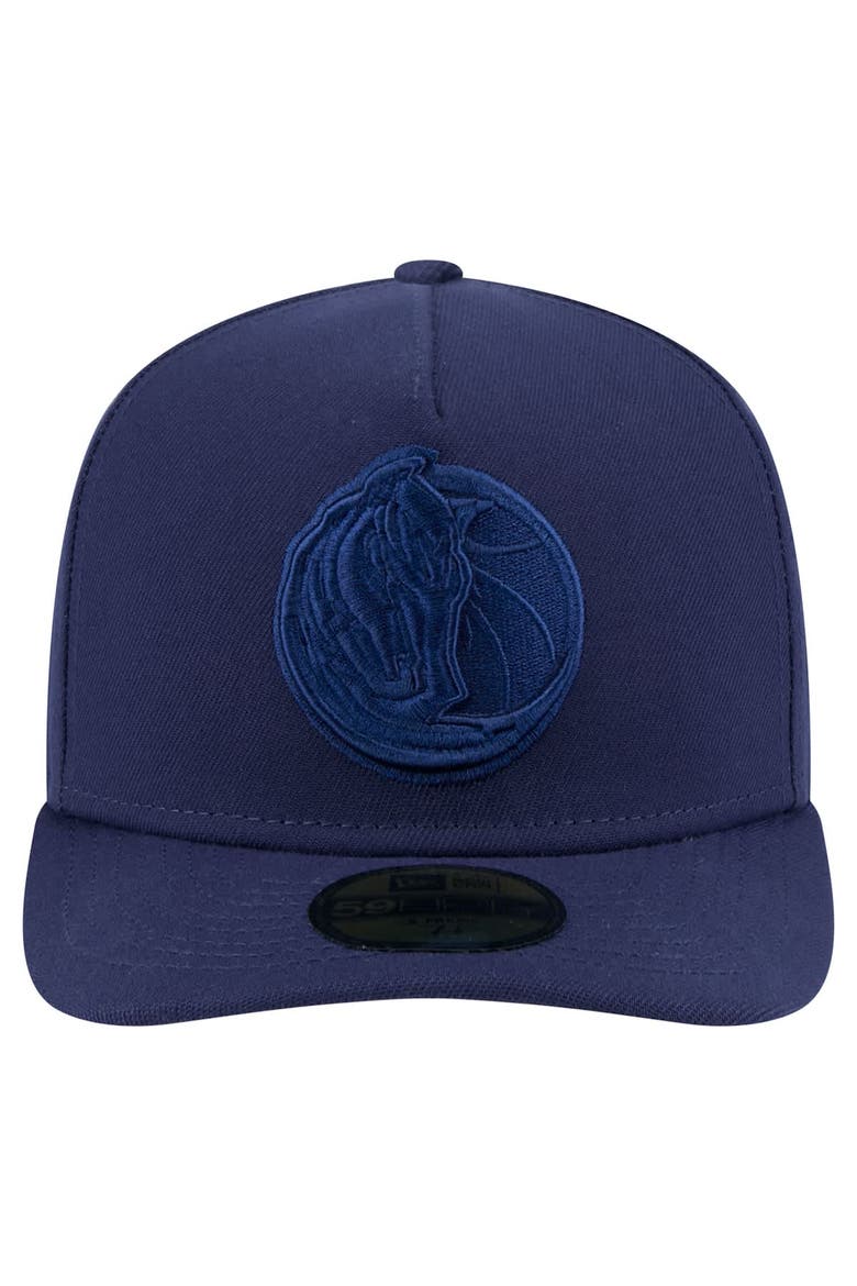 Men's New Era  Navy Dallas Mavericks Colorpack A-Frame Pinch Front 59FIFTY Fitted Hat, Alternate, color, Navy