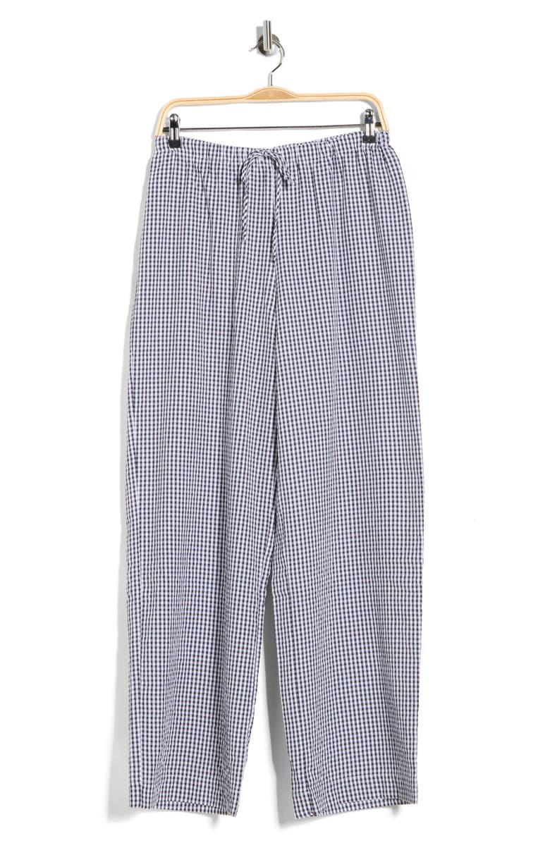 WAYF Seersucker Drawstring Pants, Main, color, Black Seersucker