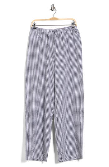 Wayf Seersucker Drawstring Pants In Blue