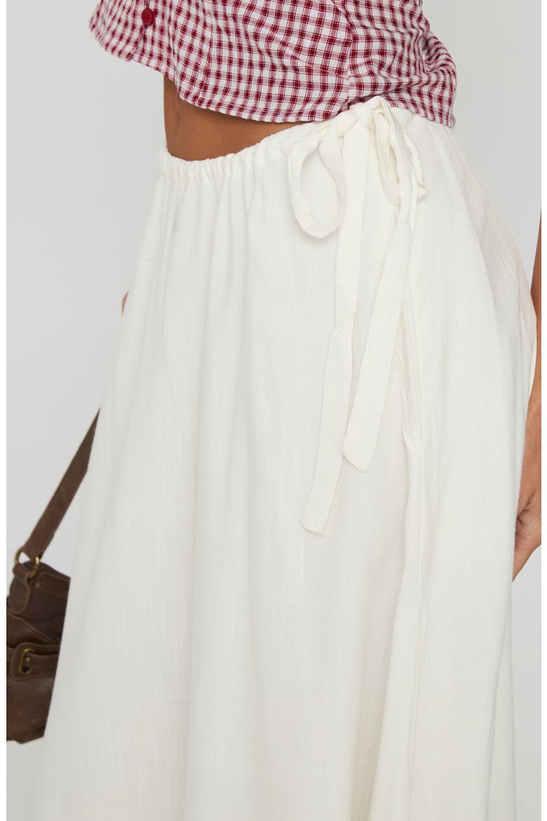 Persuasion Side Tie Midi Skirt, Alternate, color, WHITE